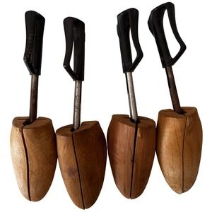 Vintage Florsheim Rochester Travel Cedar Wood Shoe Trees #5 Black Handle